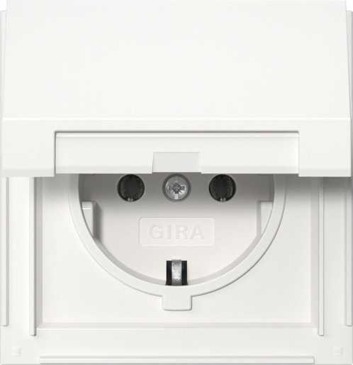 SCHUKO-Steckdose Klappdeckel Gira TX_44 Reinweiß 