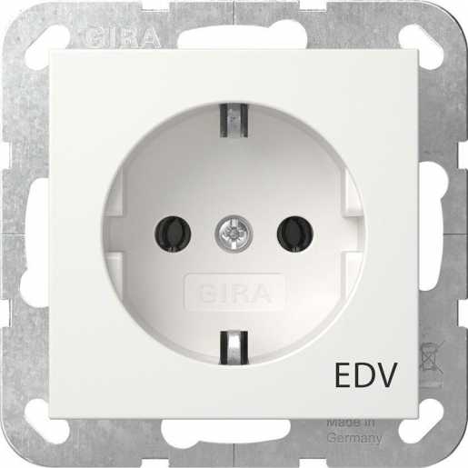 SCHUKO-Steckdose Aufdruck EDV System 55 Reinweiß 