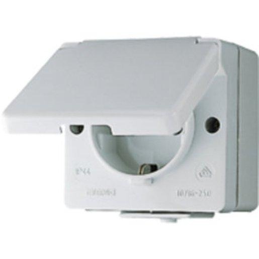 SCHUKO-Steckdose 1-fach 16 A 250 V ~ 70 x 68 x 47 mm grau glänzend 