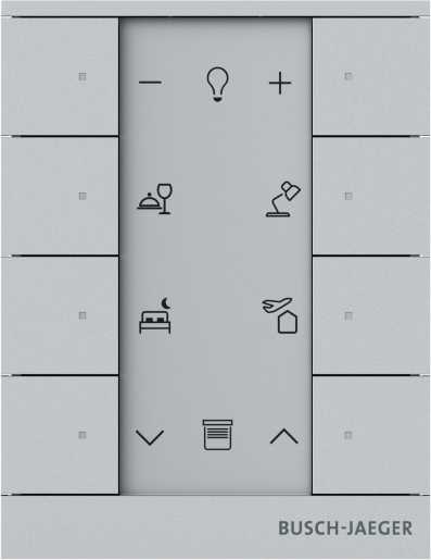Bedienelement 8-fach Farbe Aluminium 