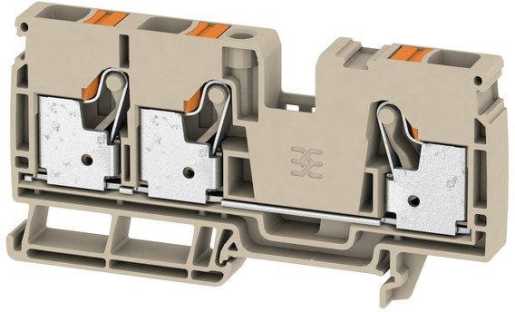 Durchgangs-Reihenklemme PUSH IN 10 mm² 1000V 57A Anzahl Anschlüsse: 3 