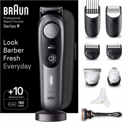 Barttrimmer Pro 9 BT9420 mit ProBlade-Klinge ProWheel Sperre 10 Barber Tools 