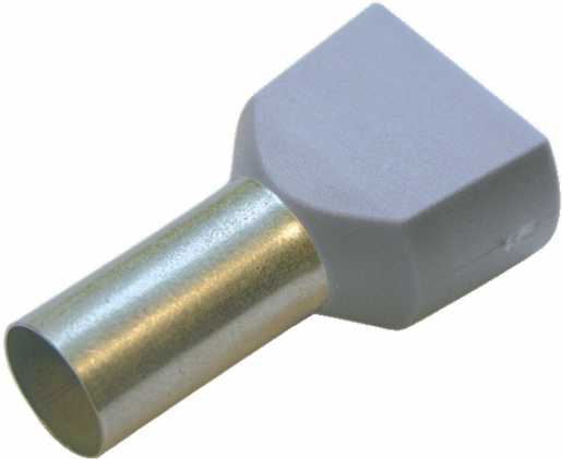 Twin-Aderendhülse 2,5 mm² / L 10mm grau 