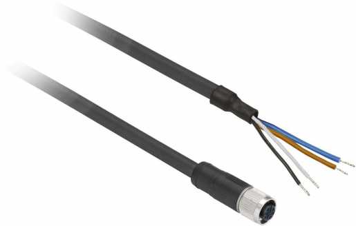 XZ-Vorverdrahtete Buchsen gerade M12 4-polig PUR 2m Kabel 