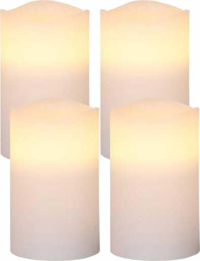MAY LED-Kerze weiß 75x75x125mm 4Stk 