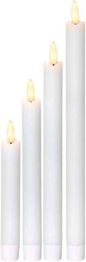 FLAMME Set 4xLED-Kerze weiß verschiedene Grössen 