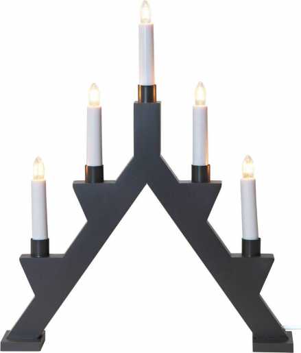 ZACK Kerzenständer inklusive 5x3W E10 Holz Stahl Kunststoff Anthrazit weiß 