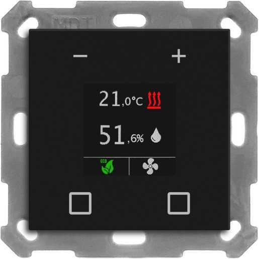 KNX Raumtemperaturregler Smart 55 Schwarz matt 