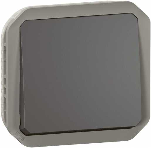 Plexo New Einsatz Taster Wechselkontakt 10 A Steckklemmen (SL) IP55 Anthrazit 