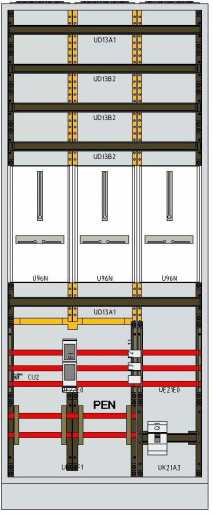 Klein-Messwandler Tirol 125A als Standschrank 1950x800x275 mm IP55 3xNZ-Reihen 