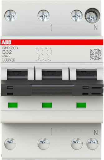 LS-Schutzschalter 3+N-polig 6kA B-Char 32A 3TE 