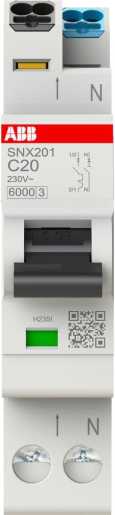 LS-Schutzschalter 1+N-polig 6kA C-Char 20A 1TE 