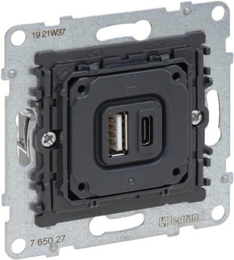 SEANO Einsatz 2-fach USB-Ladesteckdose Typ A+C mit Ladestrom 3 A bei 5 V 