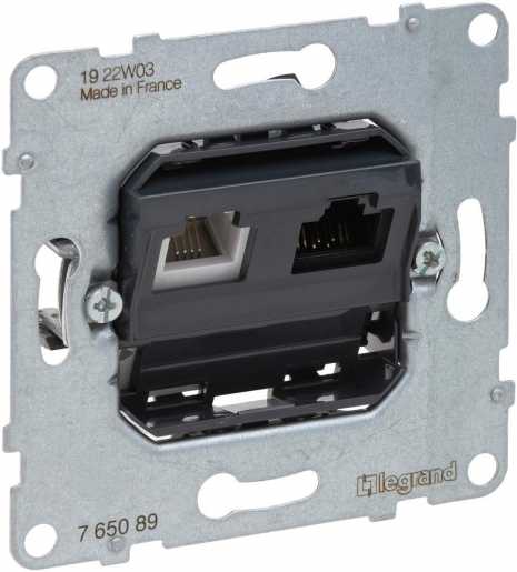 SEANO Einsatz Datendose RJ11+RJ45 Kat. 6 UTP 