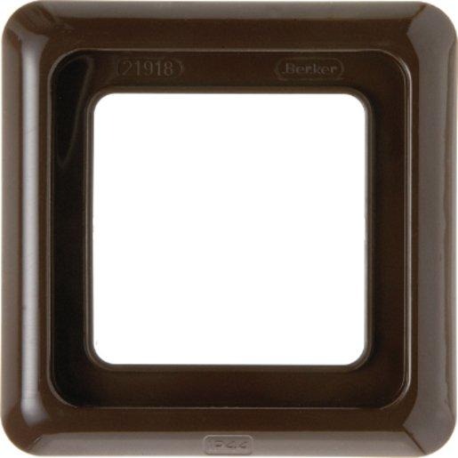 Abdeckrahmen 1-fach mit Dichtung wg Up IP44 - braun/ glänzend 