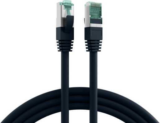 RJ45 Patchkabel S/FTP Kat.6A LSZH 0,5m schwarz 
