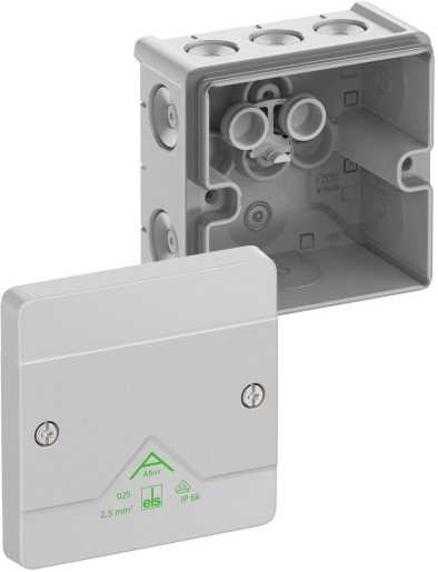 Abzweigkasten IP66 max L.quersch. 2,5² IK07 SK II Ui 690V AC Ui 1000V DC DLG VDE 