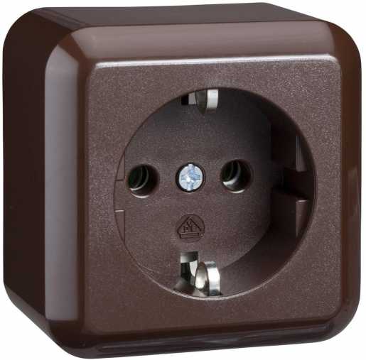 Steckdose 16A CONTURA Steckklemme braun 