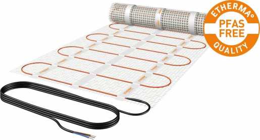Heizmatte extra dünn 2.7mm PFAS frei 9.0m² 50x1800cm 1350W 230V 