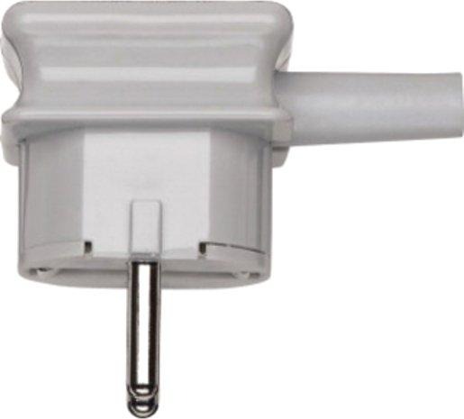 Bruchgeschützter SCHUKO-Stecker mit Knickschutztülle grau 