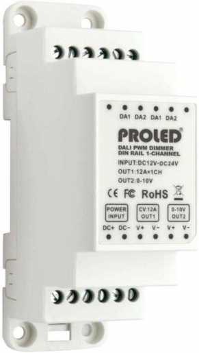 DALI PWM Dimmer DIN RAIL 1-Kanal 12 - 24 VDC 1x 12 A 144 - 288 W DALI 