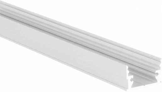ALUMINIUM PROFILE M-LINE LOW 3 m Tol: 0/+4 mm Alu et weiss 