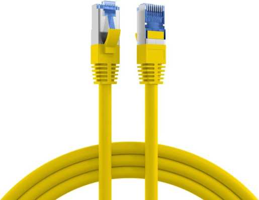 RJ45 Patchkabel S/FTP Kat.6A Kat.7 Rohkabel TPE superflex 1m gelb 