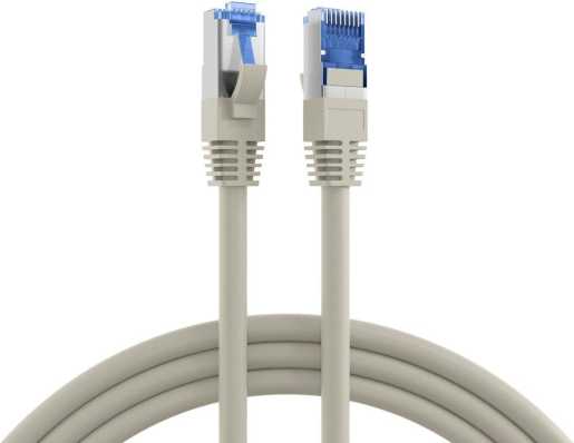 RJ45 Patchkabel S/FTP Kat.6A Kat.7 Rohkabel TPE superflex 2m grau 