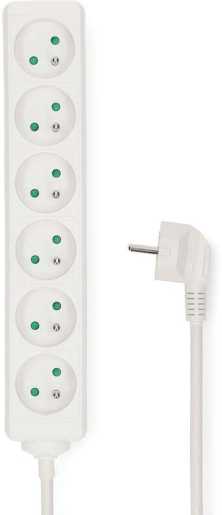 Steckdosenleiste Schutzkontakt Typ F (CEE 7/7) 6-Wege 3 m 3680 W 16 A weiß 