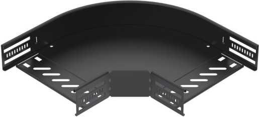 Bogen 90° für Kabelrinne horizontal 60x200 Stahl PES135 - Polyester tiefschwarz 