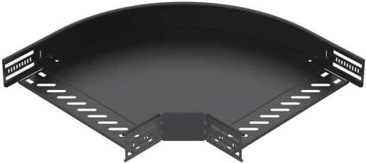 Bogen 90° für Kabelrinne horizontal 60x300 Stahl PES135 - Polyester tiefschwarz 