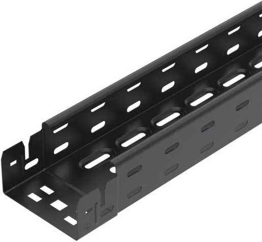 Kabelrinne RKSM Magic mit Schnellverbindung 60x100x3050 Stahl PES135 tiefschwarz 