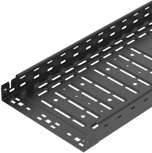 Kabelrinne RKSM Magic mit Schnellverbindung 60x300x3050 Stahl PES135 tiefschwarz 