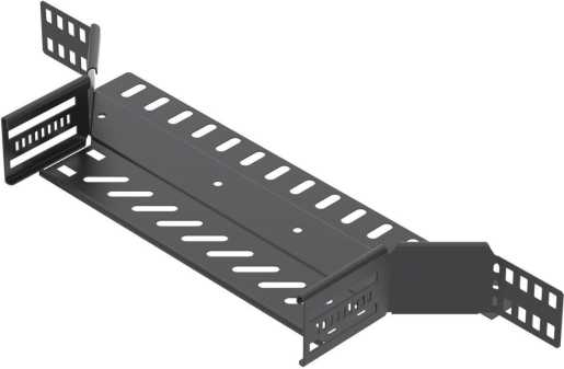 Anbau-Abzweigstück für Kabelrinne 60x300 Stahl PES135 - Polyester tiefschwarz 