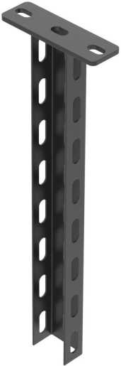 Hängestiel mit angeschweißter Kopfplatte 50x30x400 Stahl PES135 tiefschwarz 