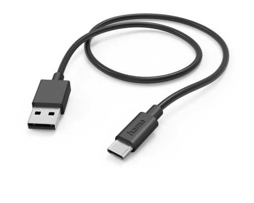 Ladekabel USB-A - USB-C 1 m Schwarz 