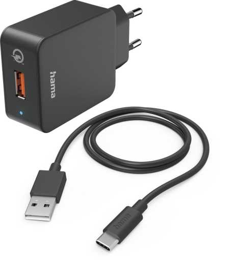 Schnellladegerät mit Ladekabel USB-C 19,5 W 1,5 m Schwarz 