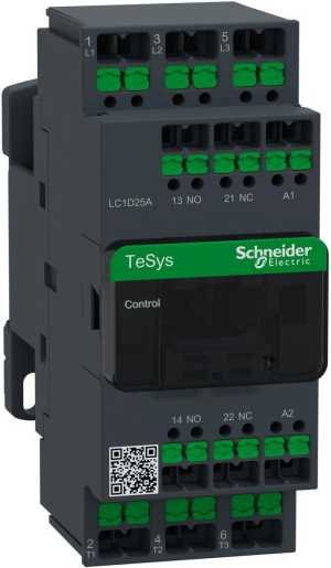 Leistungsschütz LC1D 3-polig 1S / 1Ö 11 kW 25 A 400 V AC3 Spule 24 V AC Snap IN 