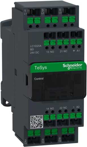 Leistungsschütz LC1D 3-polig 1S / 1Ö 11 kW 25 A 400 V AC3 Spule 24 V DC Snap IN 