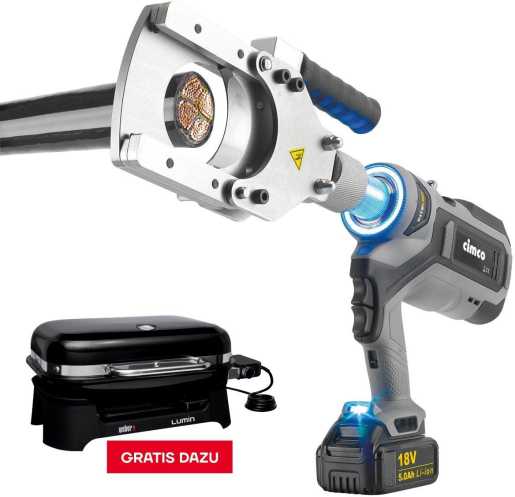 CimCut85 Pistolenform im Koffer mit 2 Akkus + Weber Lumin Black Elektrogrill 