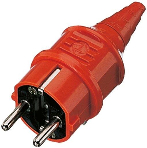 Schuko-Stecker orange 16A 2p+E 230V IP44 