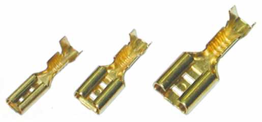 Flachsteckhülse mit Kabelstopp 0,5-1,0 mm / 6,3x0,8 mm 