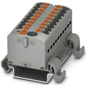 Verteilerblock waagrecht mit integrierter Einspeisung 19 x 2,5mm² grau 