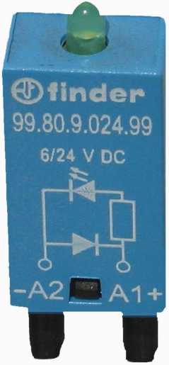 Modul-EMV LED-grün + Freilaufdiode 6 -2 4 V DC Serie 99 