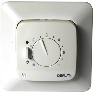 Thermostat polarWeiß Devireg 530 UP 15-35G rund SImit Leitungsfühler 