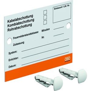 Kennzeichnungsschild für Abschottungs-Systeme 