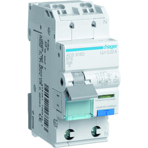 FI-Schalter/Leitungsschutzschalter 1-polig+N 16 A-B 30 mA Typ A QC 