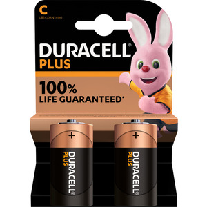 Duracell Plus Alkaline-Batterien 2C K-Pack 2 Stück 