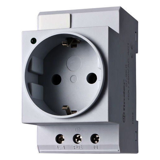 Steckdose mit LED für Tragschiene 16A Finder 07.99.00 Schuko 250VAC 