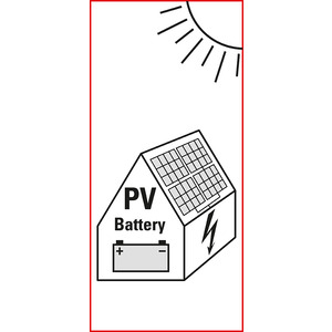 Hinweisschild Photovoltaikanlage m.Batteriespeicher für Feuerwehr Folie 100x50mm 